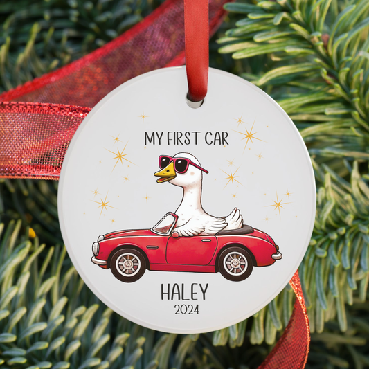 Silly Goose on the Loose Car Christmas Ornament