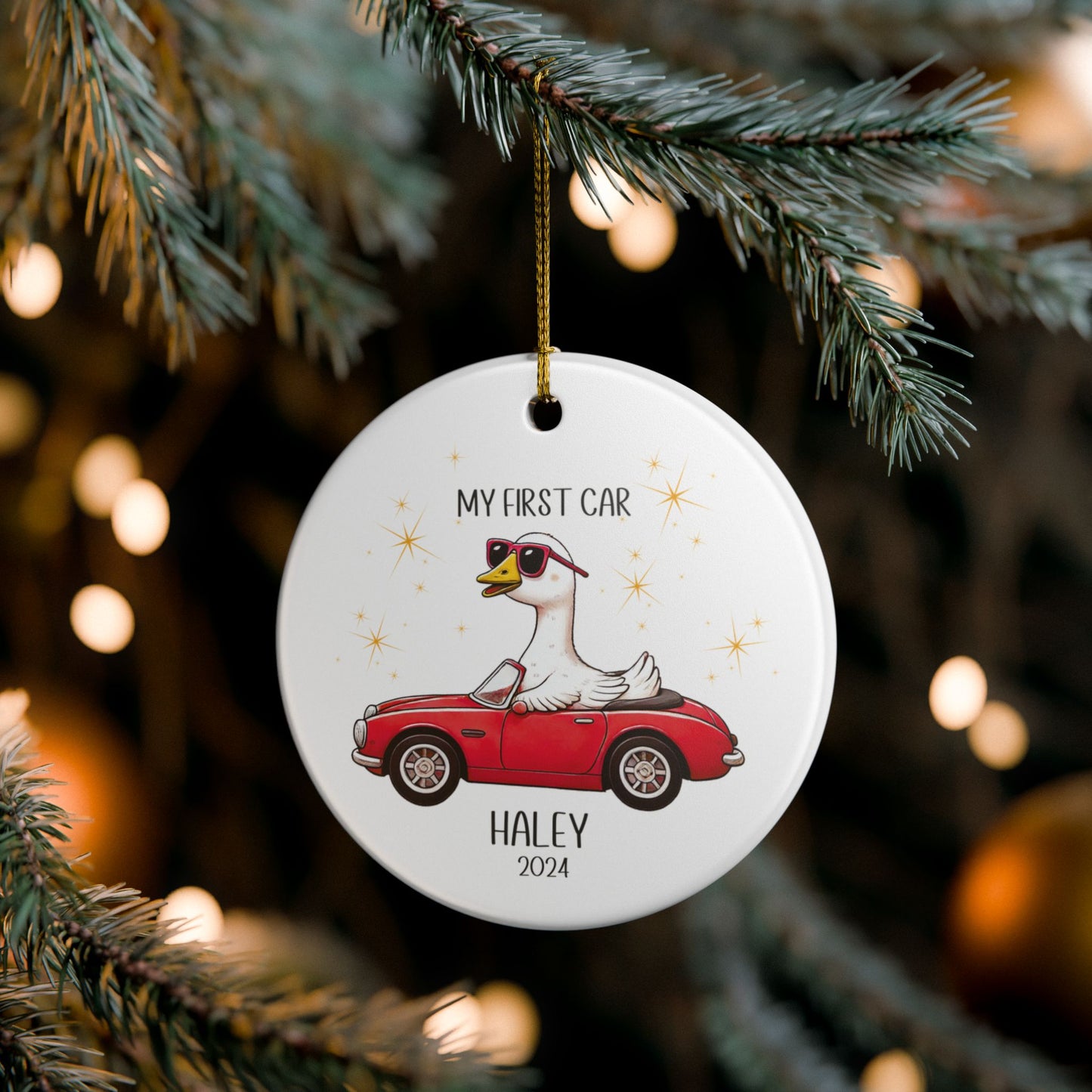 Silly Goose on the Loose Car Christmas Ornament