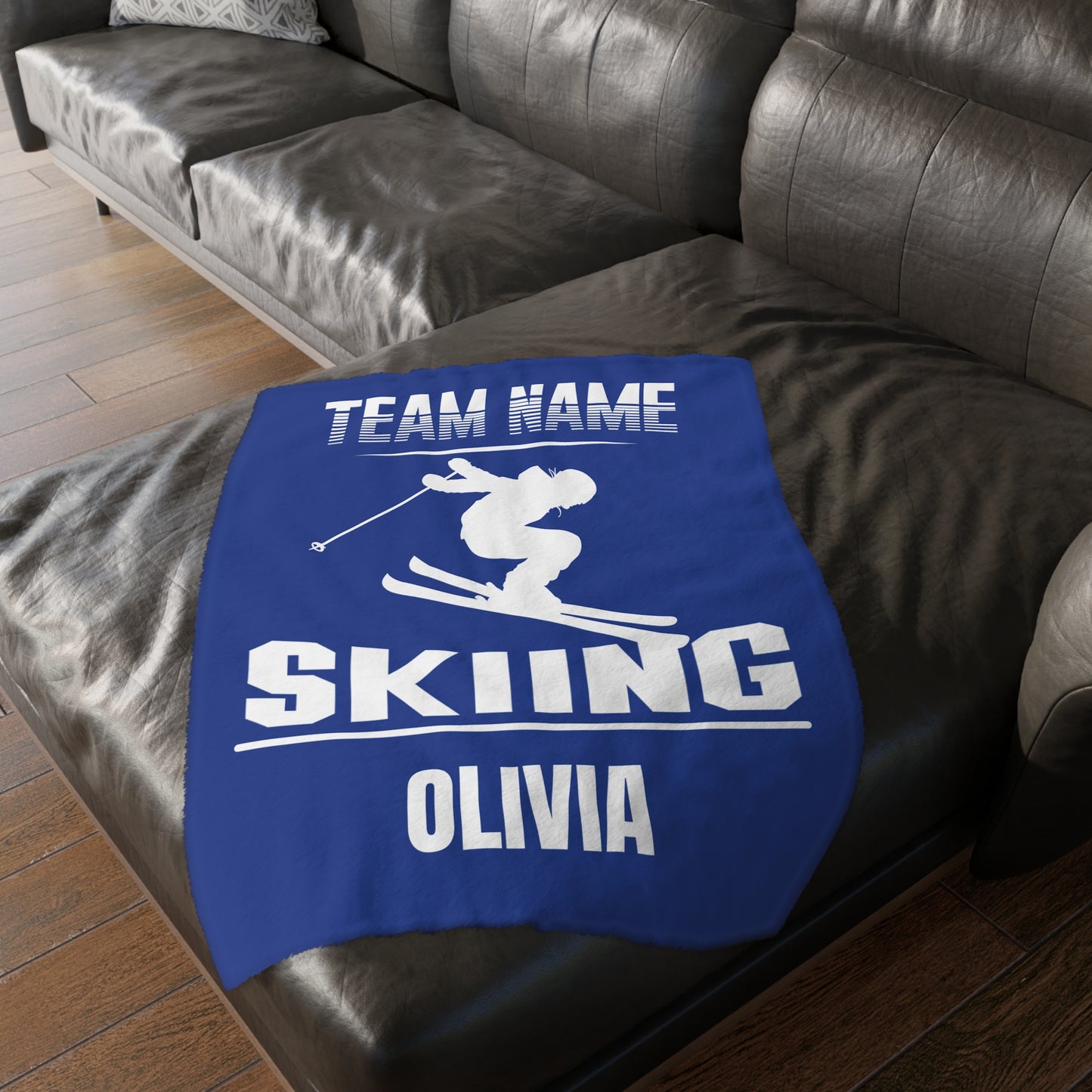 Personalized Ski Team Gift Customizable Blanket Gift For Skier