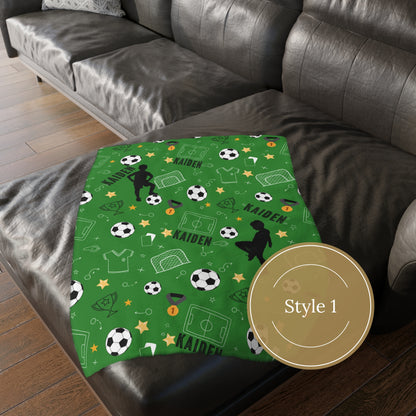 Custom Soccer Blanket Soccer Player Gift