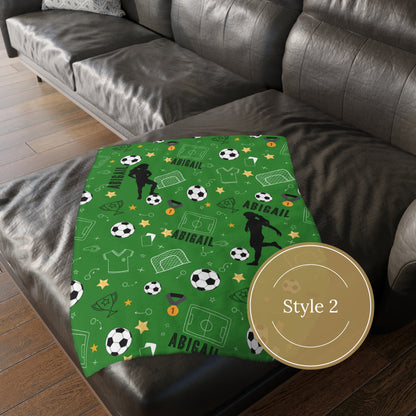 Custom Soccer Blanket Soccer Player Gift