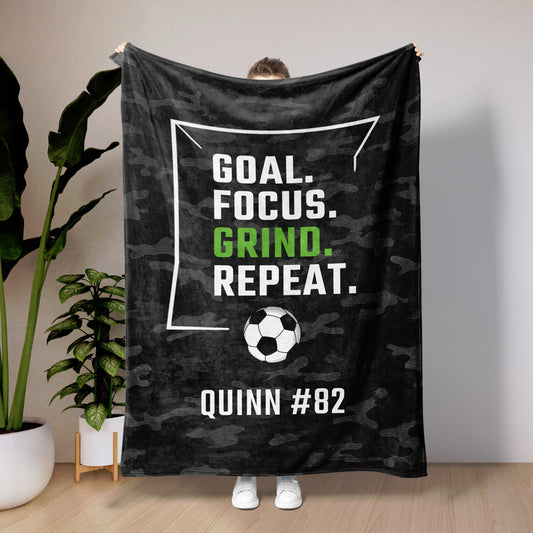 Personalized Camo Soccer Blanket
