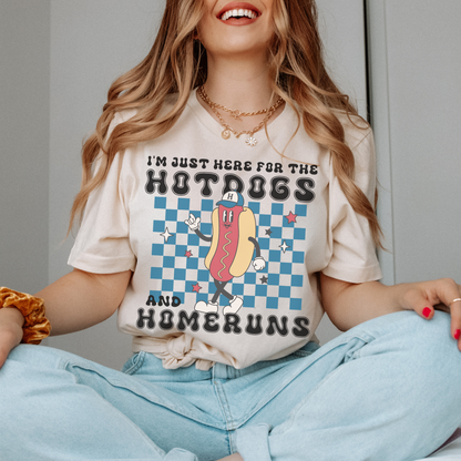 Hotdogs and Homeruns Women's Short Sleeve Baseball T-Shirt