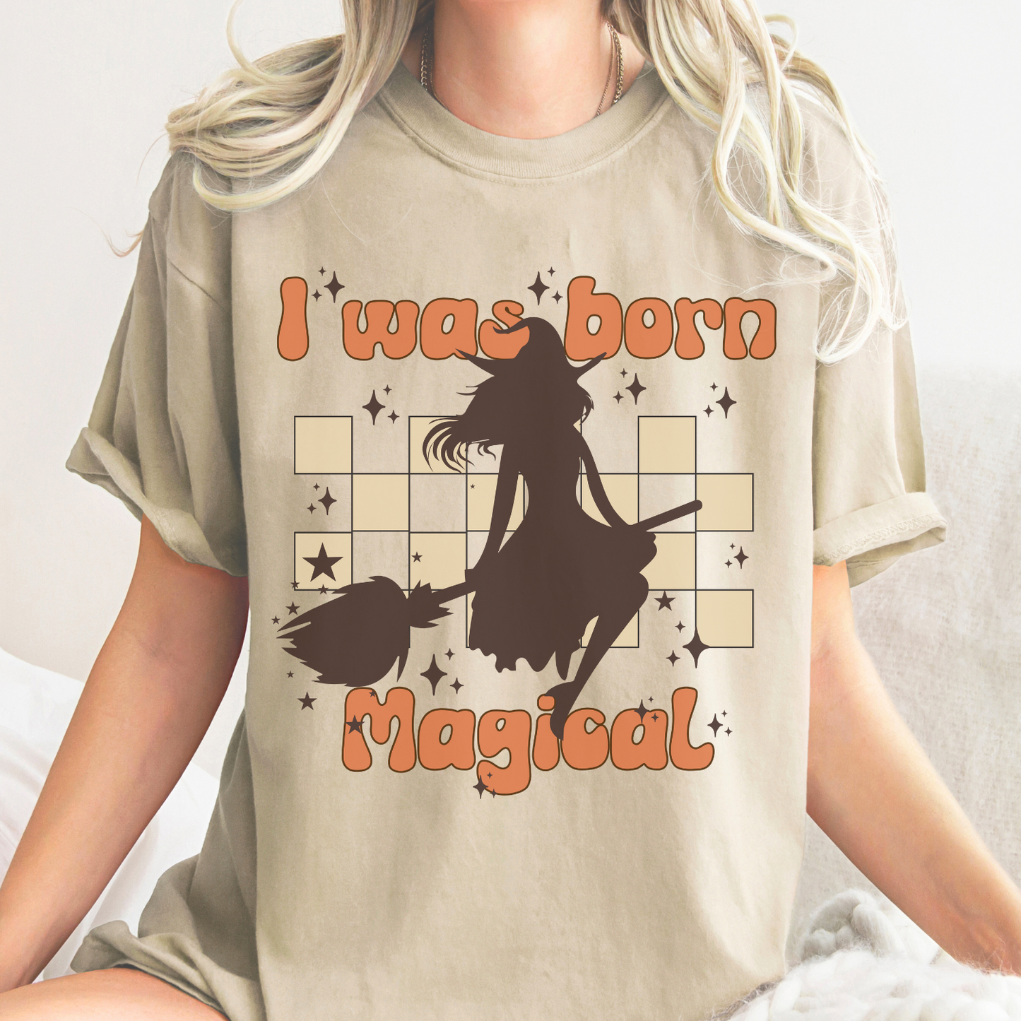 I Was Born Magical Funny Halloween Witch T-Shirt Shirt For Women