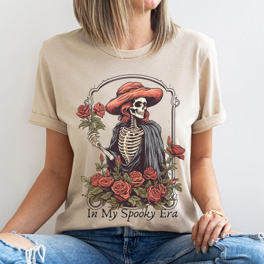 Spooky Era Skeleton Shirt Floral Skeleton T Shirt