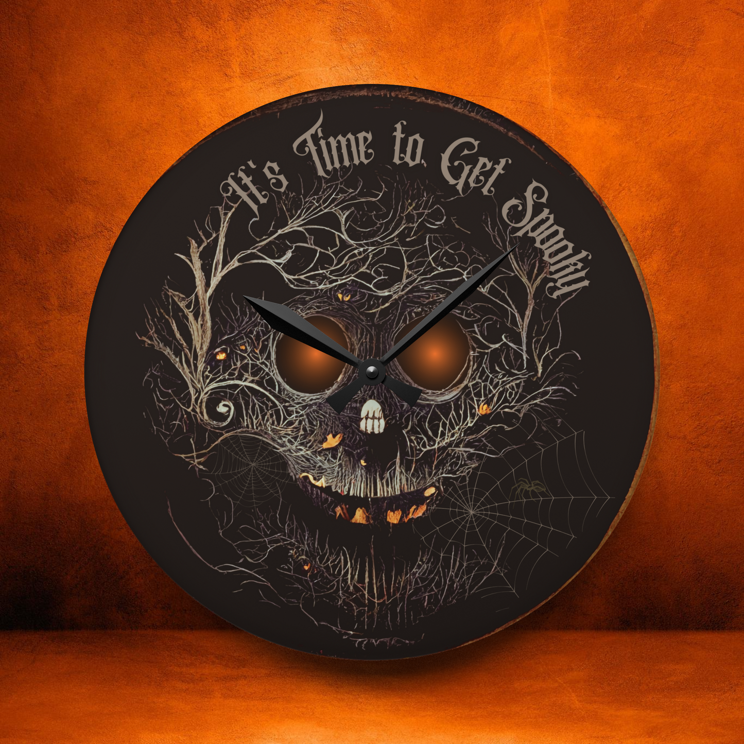 Spooky Halloween Hanging Wall Clock Unique Wall Clock Halloween Gift Ideas Scary Halloween Home Decor Creepy Halloween Wall Art Black Clock