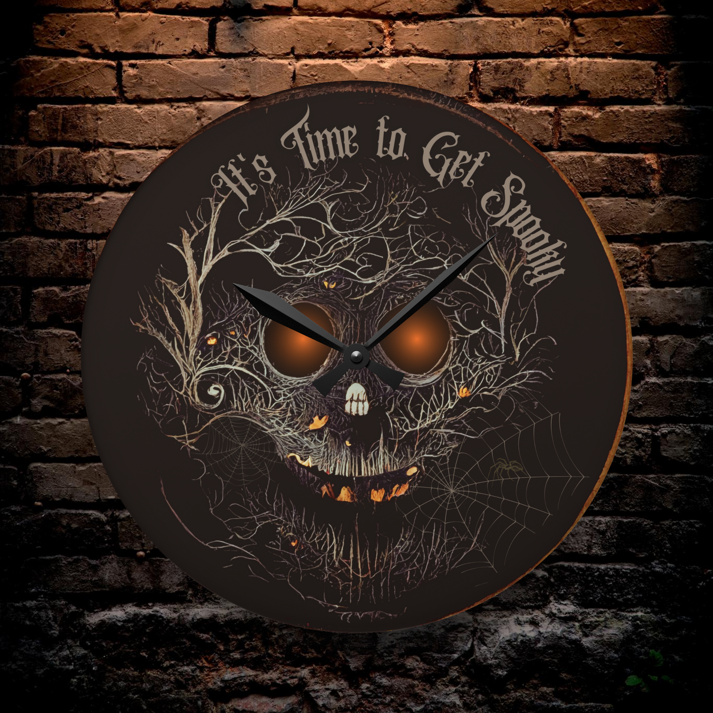 Spooky Halloween Hanging Wall Clock Unique Wall Clock Halloween Gift Ideas Scary Halloween Home Decor Creepy Halloween Wall Art Black Clock