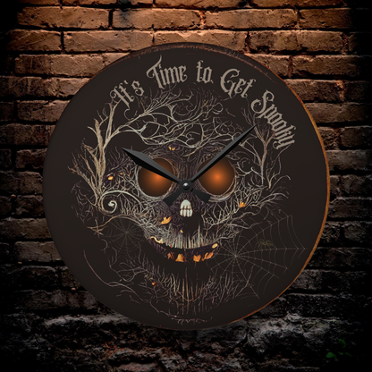 Spooky Halloween Hanging Wall Clock Unique Wall Clock Halloween Gift Ideas Scary Halloween Home Decor Creepy Halloween Wall Art Black Clock