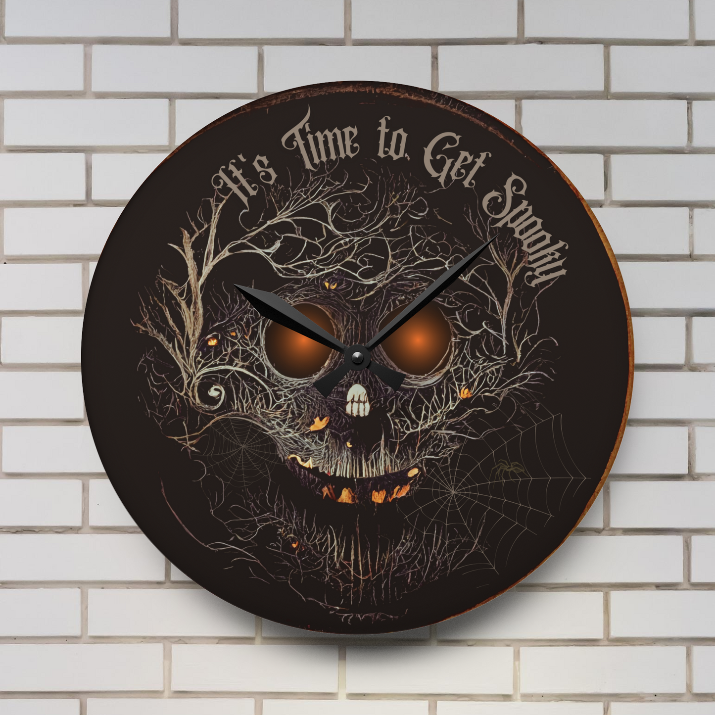 Spooky Halloween Hanging Wall Clock Unique Wall Clock Halloween Gift Ideas Scary Halloween Home Decor Creepy Halloween Wall Art Black Clock