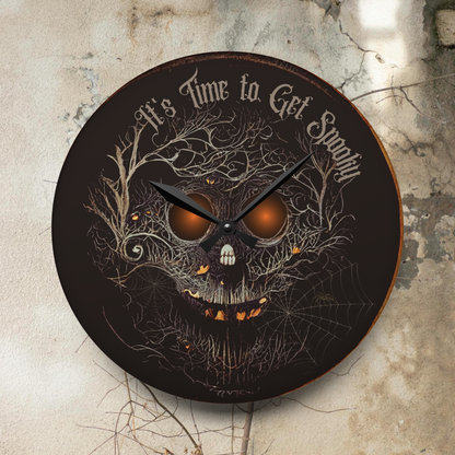 Spooky Halloween Hanging Wall Clock Unique Wall Clock Halloween Gift Ideas Scary Halloween Home Decor Creepy Halloween Wall Art Black Clock