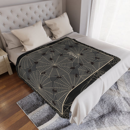 SpookyHalloween Spider Web Blanket