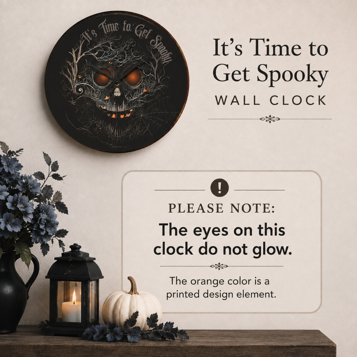 Spooky Halloween Hanging Wall Clock