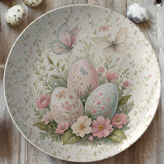 Elegant Floral Egg Plates