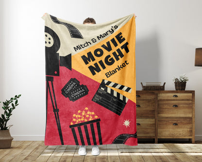 Personalized Movie Night Blanket Unique Retro Throw Blanket