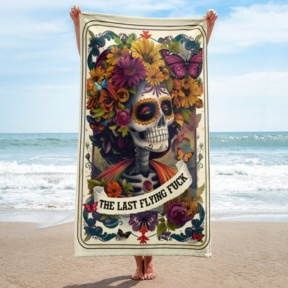 Last Flying Fuck Retro Beach Towel Pool Party Towel Music Festival Accessories