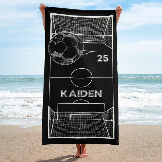 Custom Soccer Beach Towel Soccer Player Gift