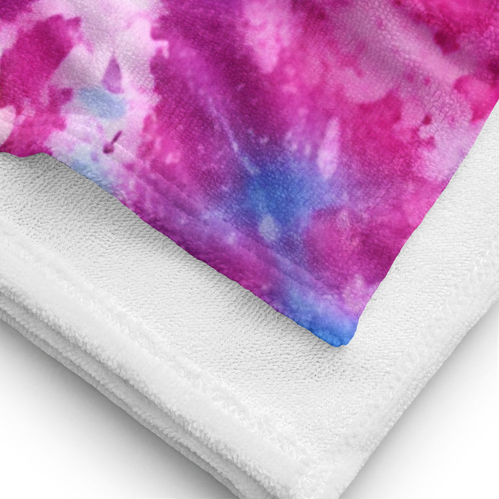 Personalized Retro Tie Dye Beach Towel