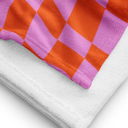 Personalized Retro Checkered Beach Towel