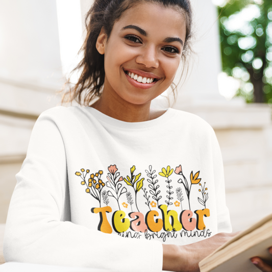 Retro Teacher Crewneck Sweatshirt Back to School Sweatshirts For Teachers Gift For Teacher Appreciation First Grade Teacher Gift For Her