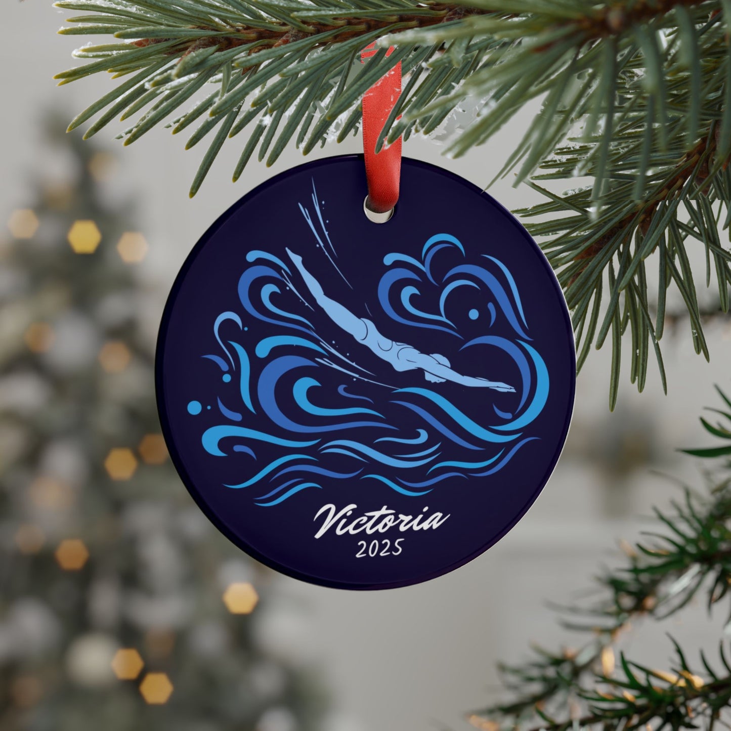 Personalized Swimmer Ornament