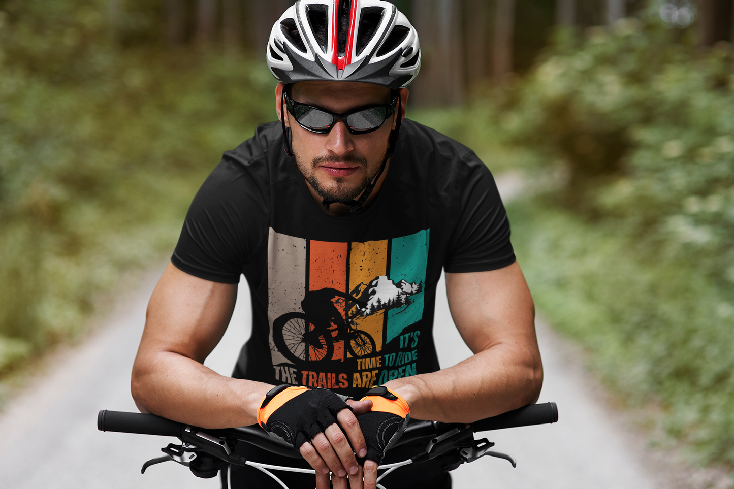 Mountain Bike Shirt Cyclist Gift For Him Witty Retro Mountain Bike Gift for Son Cycling T Shirt Trail Riding Tee Gifts For Athletic Men