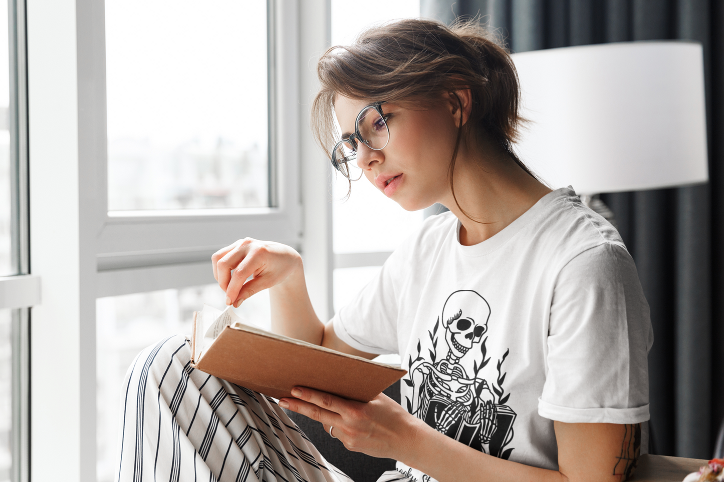 Skeleton Reading Shirt Book Lover Gift Ideas Spooky Vibes Shirt Comfort Colors Shirt Book Lover Funny T Shirt Floral Skeleton Halloween Tee