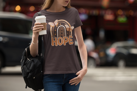 Boho Design Rainbow Butterfly Hope & Positivity T-Shirt