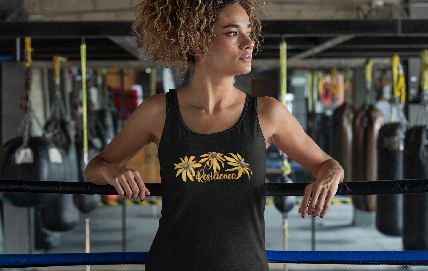 Black-Eyed Susan Floral Design Positivity & Resilience Women's Tank Top