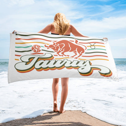 Personalized Taurus Beach Towel Taurus Gift Ideas