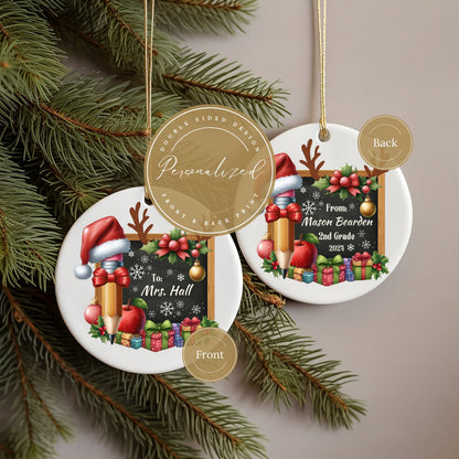 Personalized Teacher Ornament With Student Name Gift For Teacher From Student