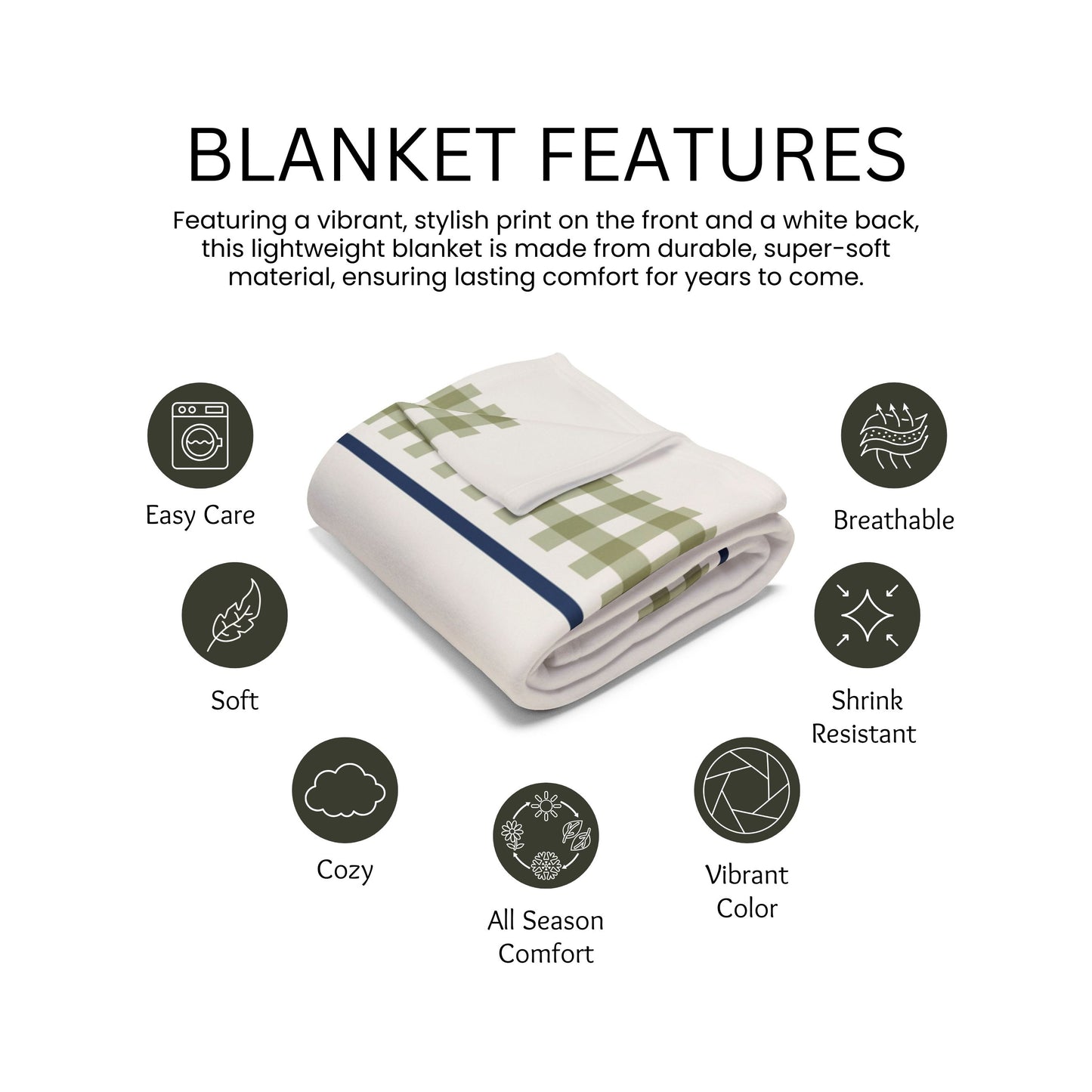 Personalized Gingham Tennis Blanket