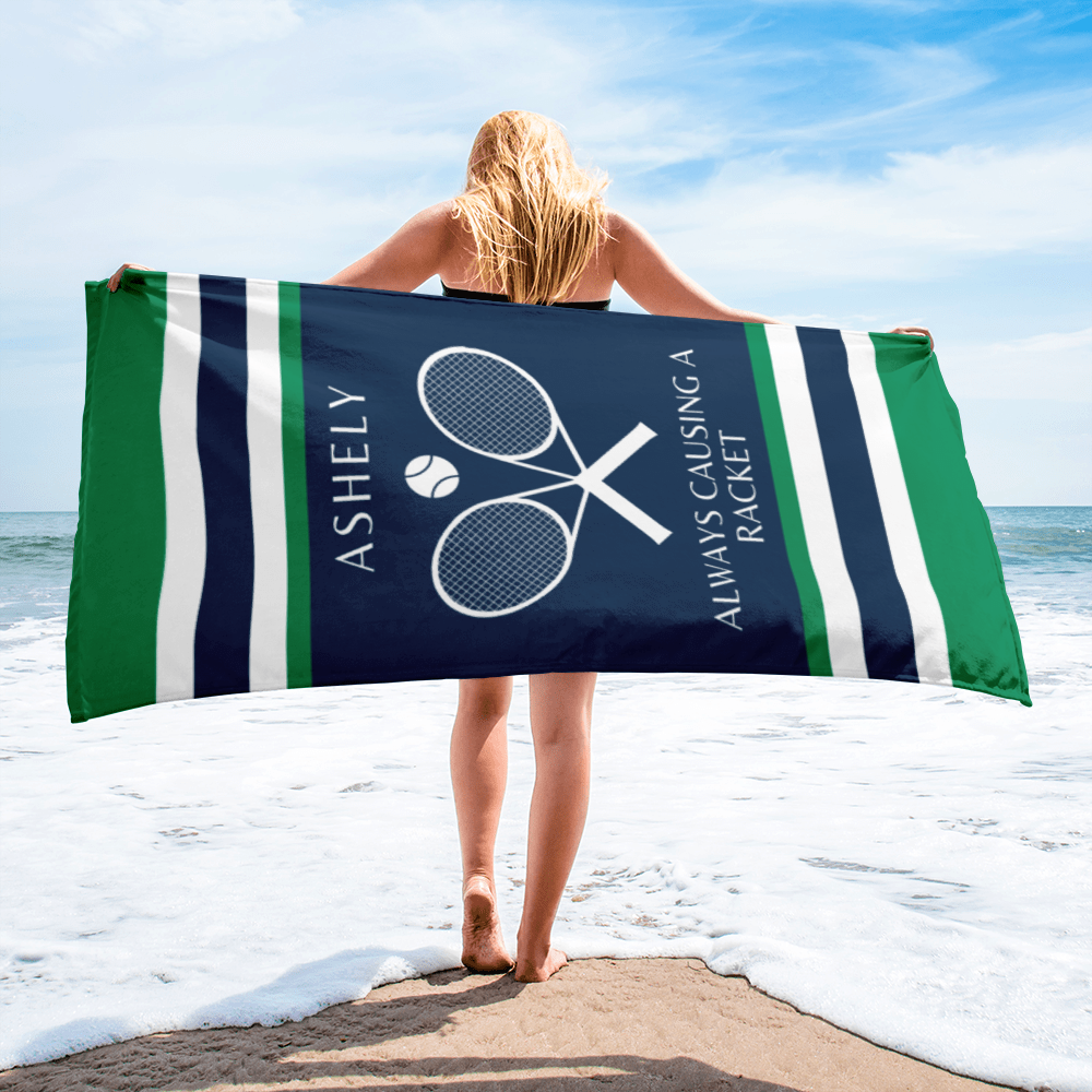 Personalized Tennis Beach Towel