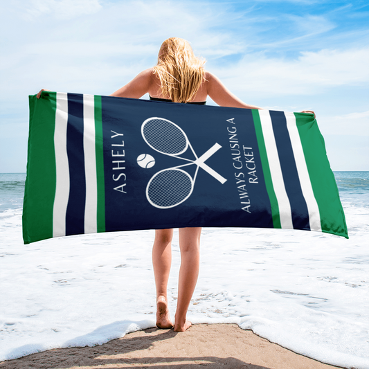 Personalized Tennis Beach Towel