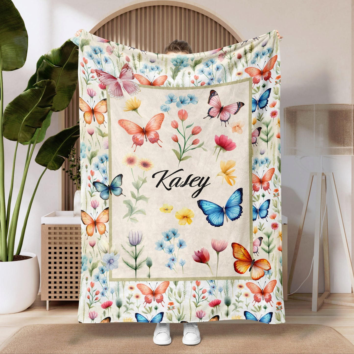 Personalized Butterfly Blanket With Name