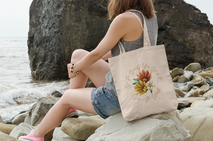 Floral Tote Bag for Her Reusable Grocery Bag Book Tote Bag Flower Tote Bag Cute Canvas Tote Bag Everyday Bag Inspirational Summer Tote Bag