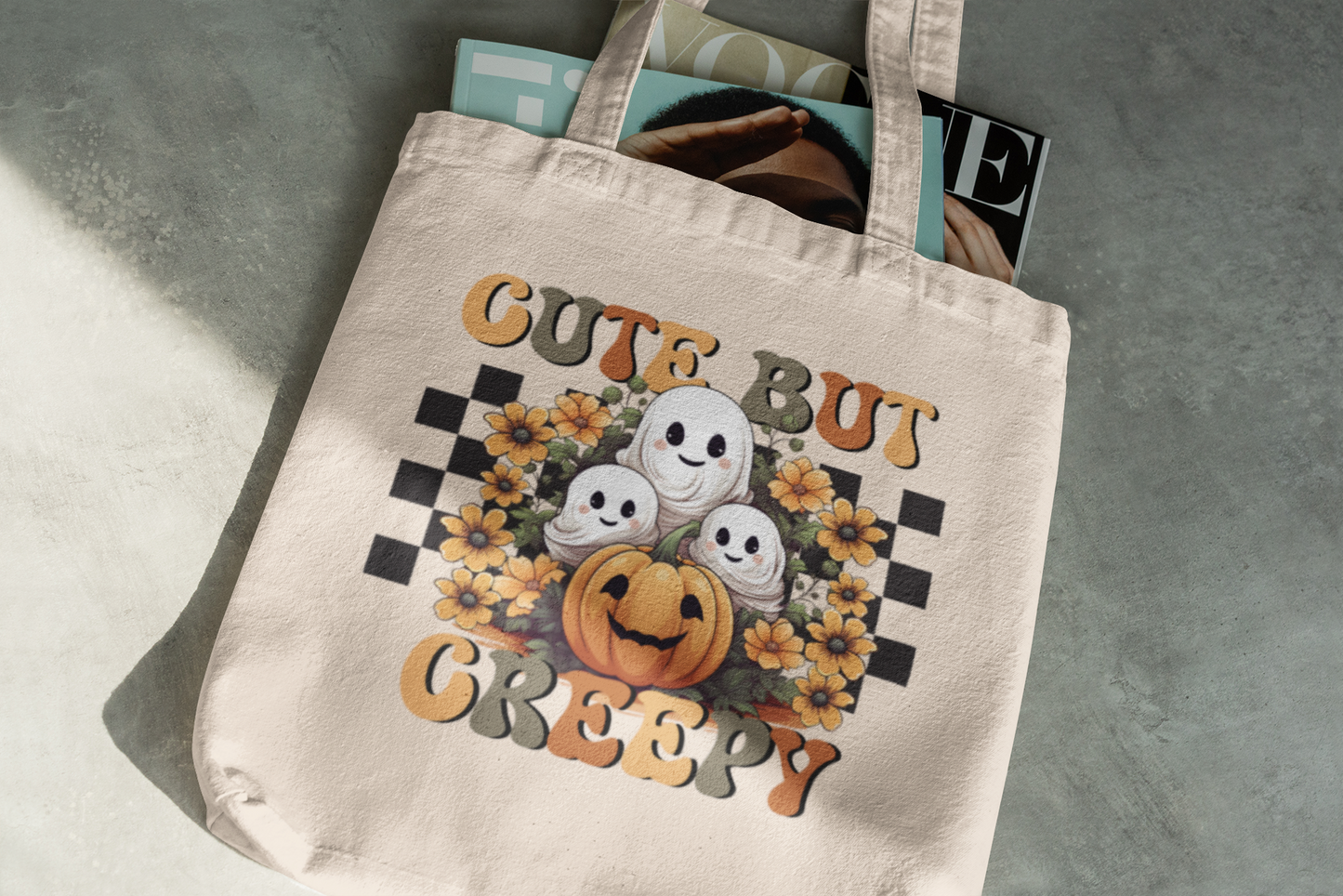 Cute Ghosts Trick or Treat Bag Halloween Tote Bag, Halloween Candy Bag Fall Tote Bag Halloween Goodie Bag Halloween Bag