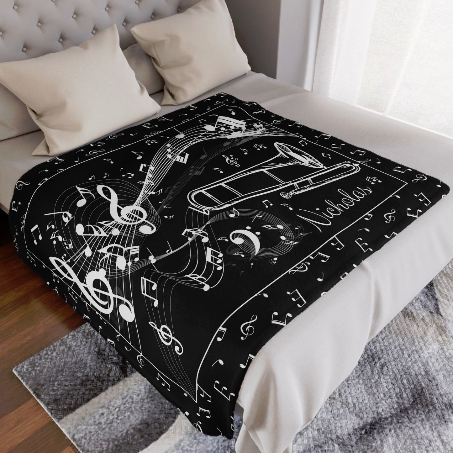 Personalized Trombone Blanket