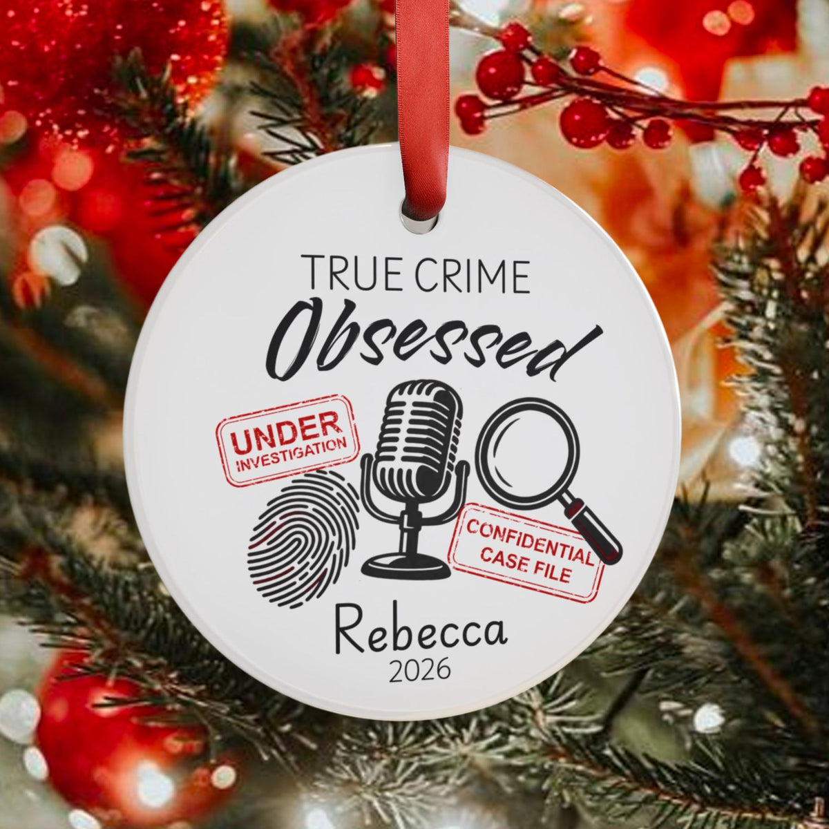 Personalized True Crime Ornament