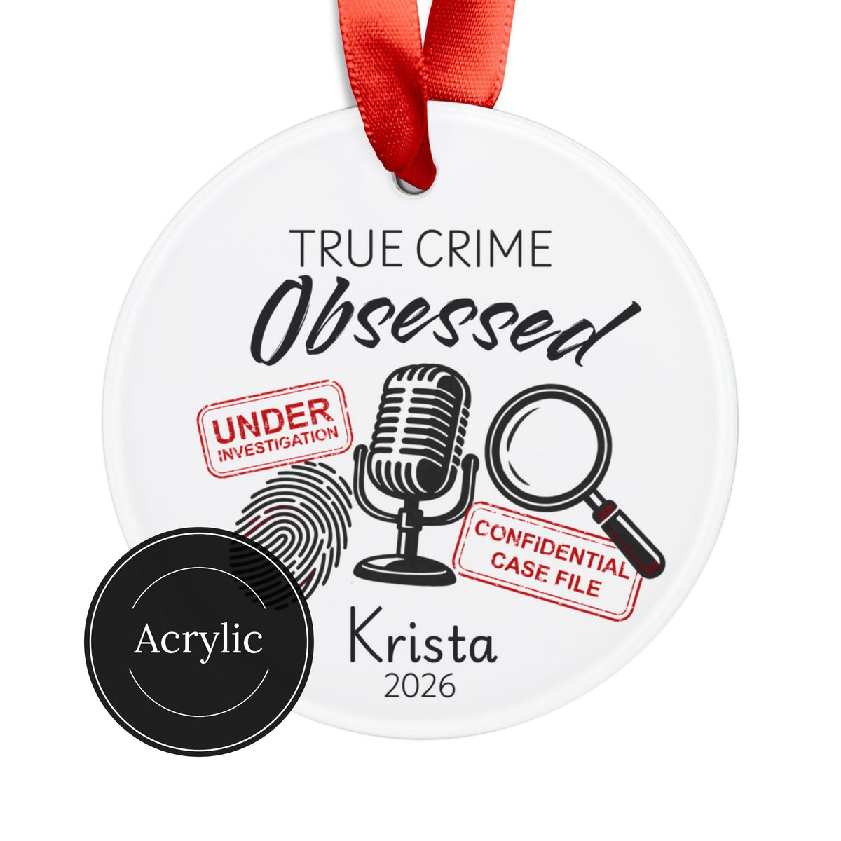 Personalized True Crime Ornament