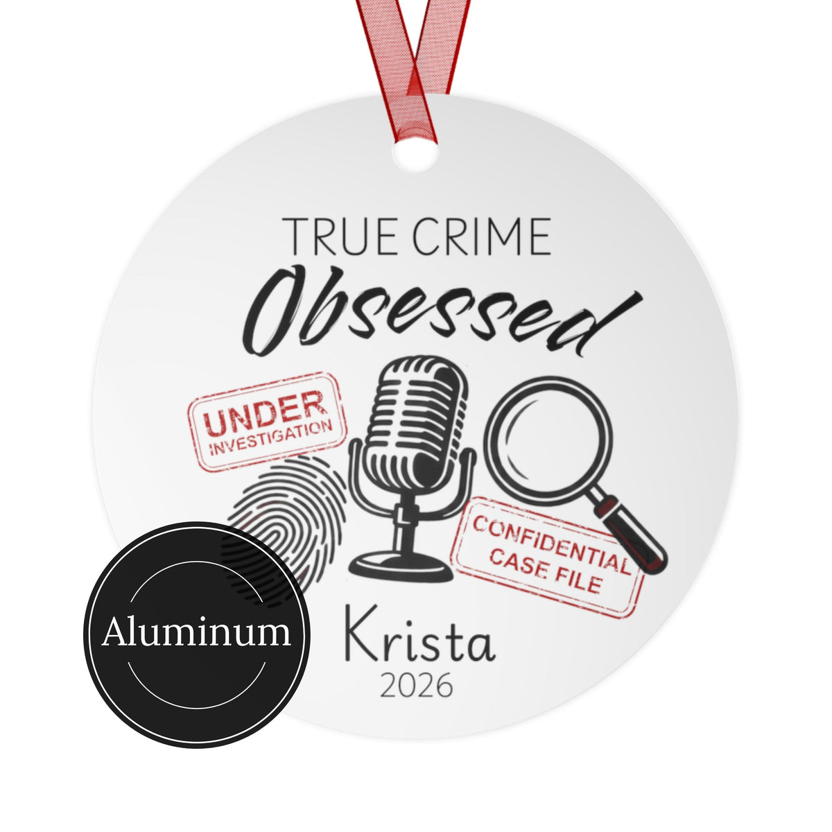 Personalized True Crime Ornament