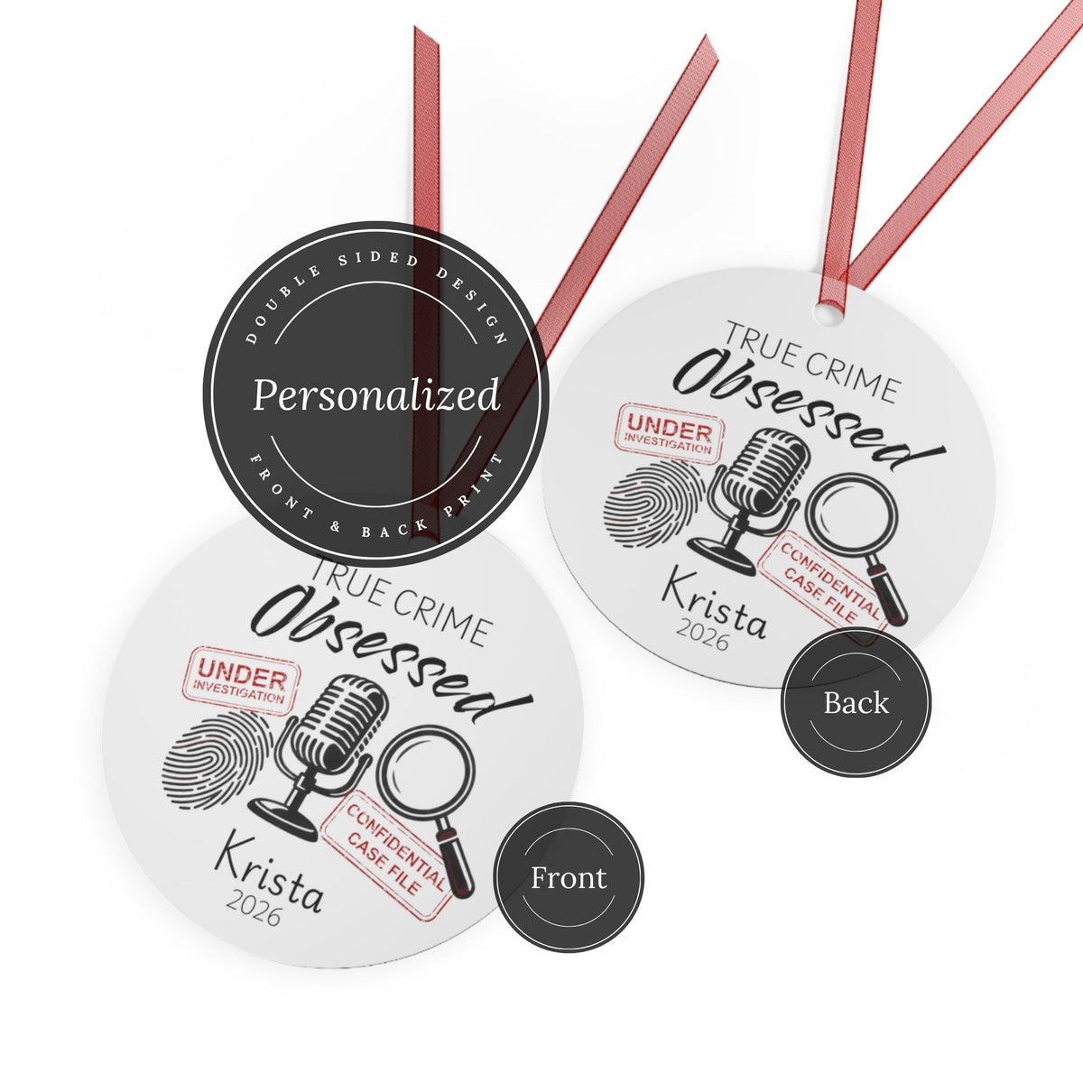 Personalized True Crime Ornament