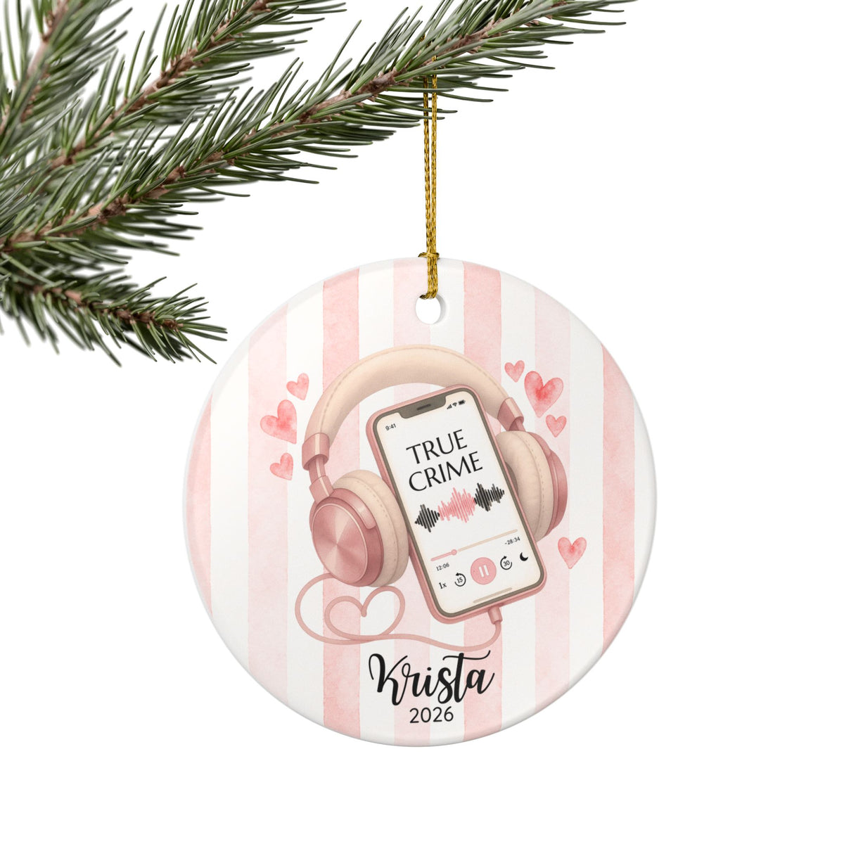 Personalized True Crime Ornament