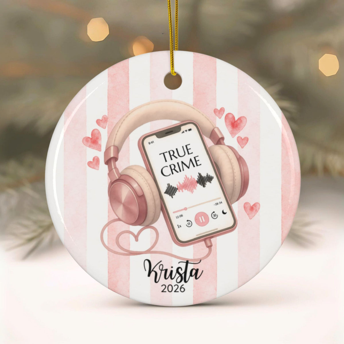 Personalized True Crime Ornament