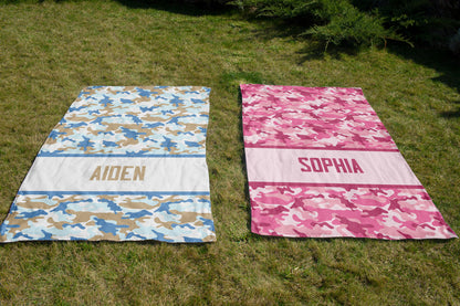 Personalized Camouflage Pattern Beach Towel