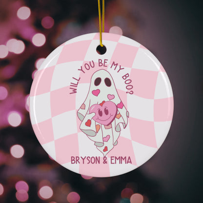 Personalized Ghost Valentines Day Ornament