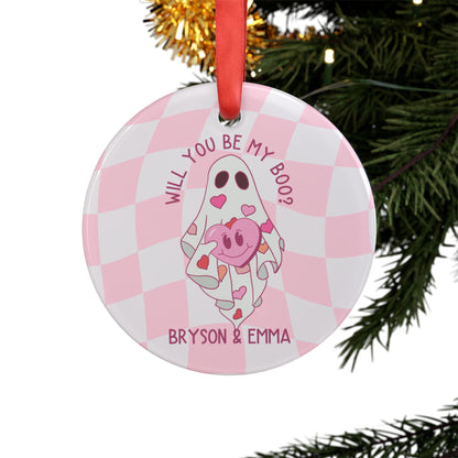 Personalized Ghost Valentines Day Ornament