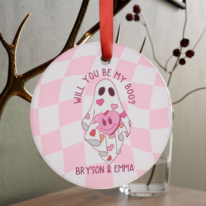 Personalized Ghost Valentines Day Ornament