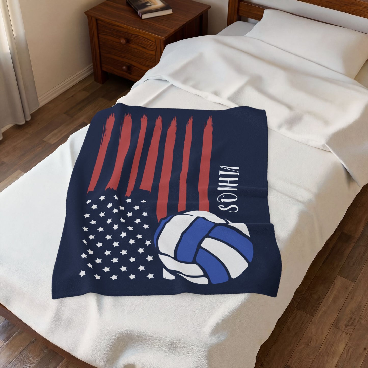 Personalized American Flag Volleyball Blanket