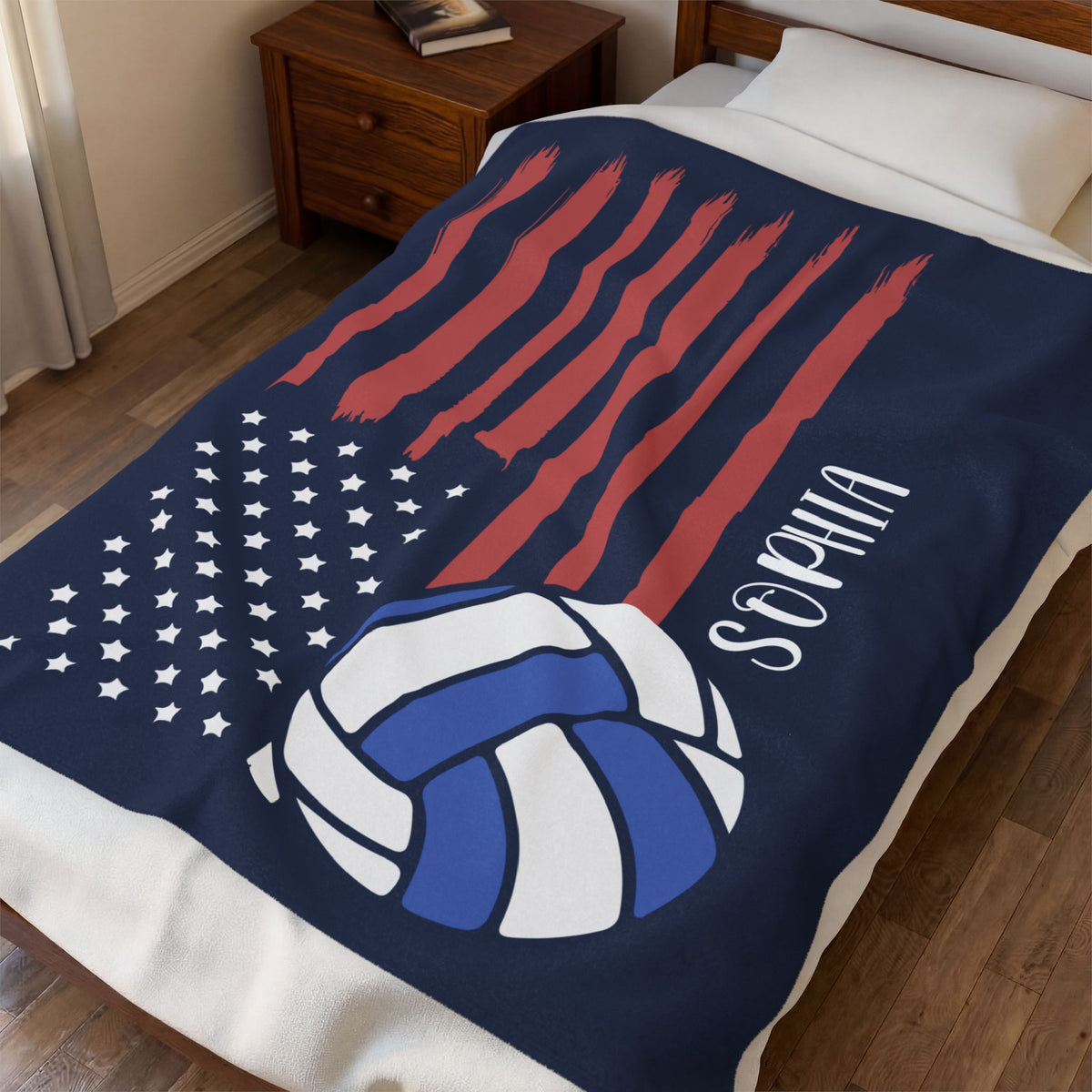 Personalized American Flag Volleyball Blanket