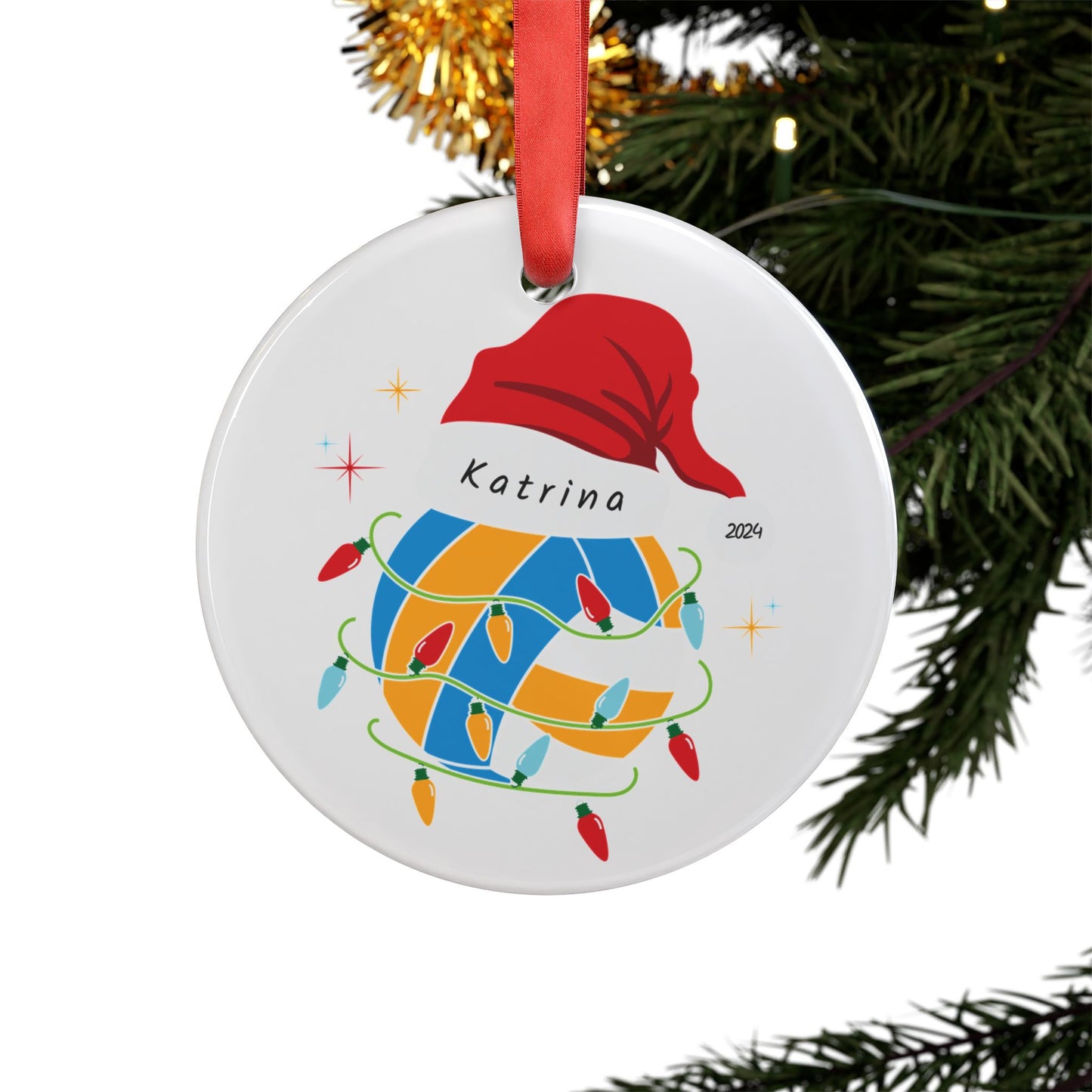 Personalized Volleyball Ornament